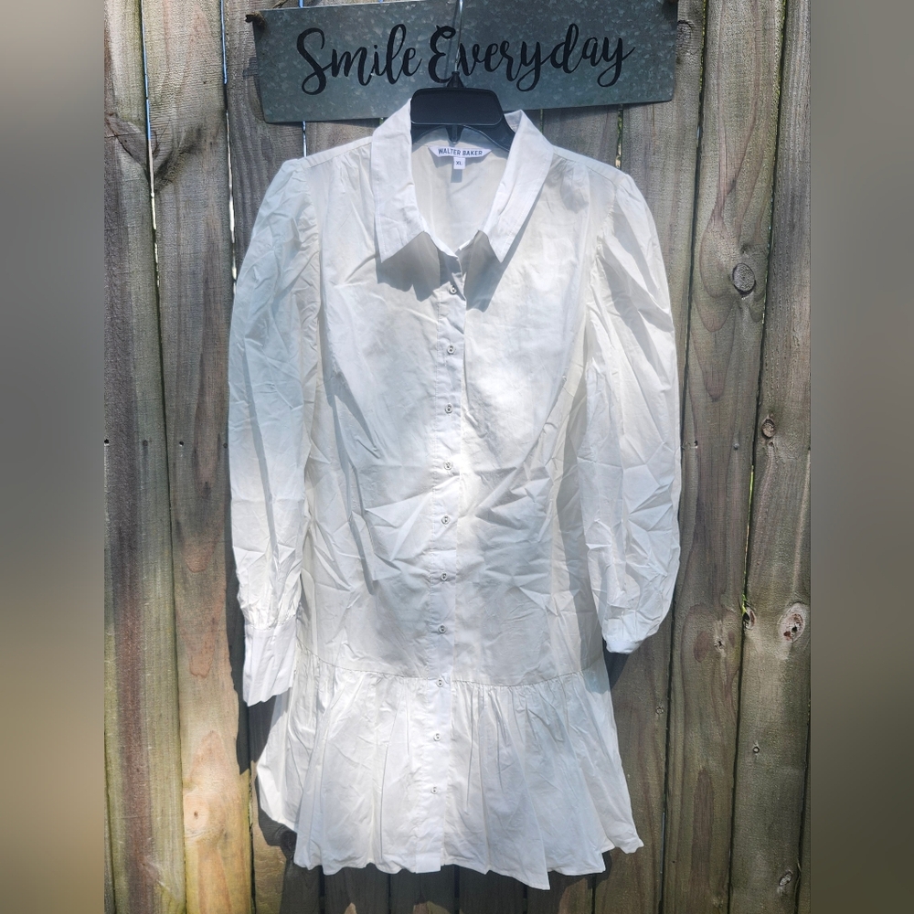 Walter Baker White Button-Up Dress